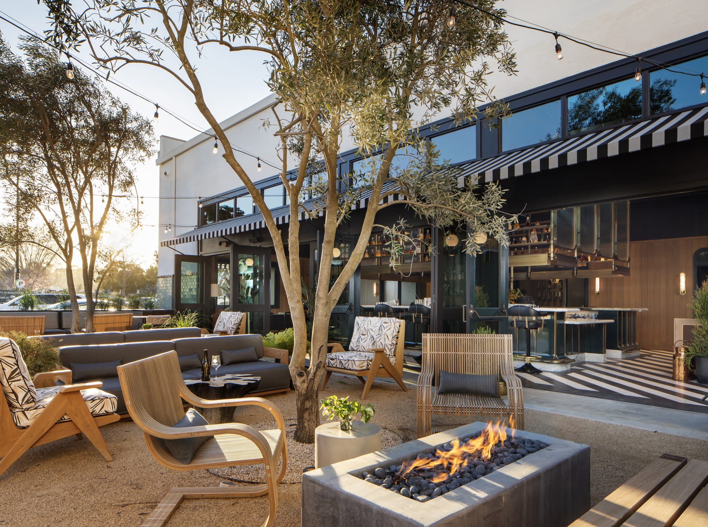 Outdoor patio seating at Twelvemonth